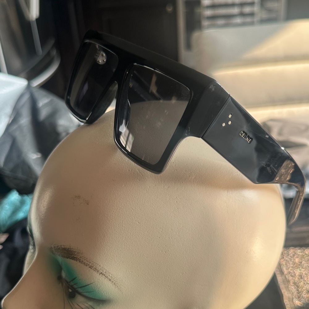 Celine Glossy Black Oversized Sunglasses